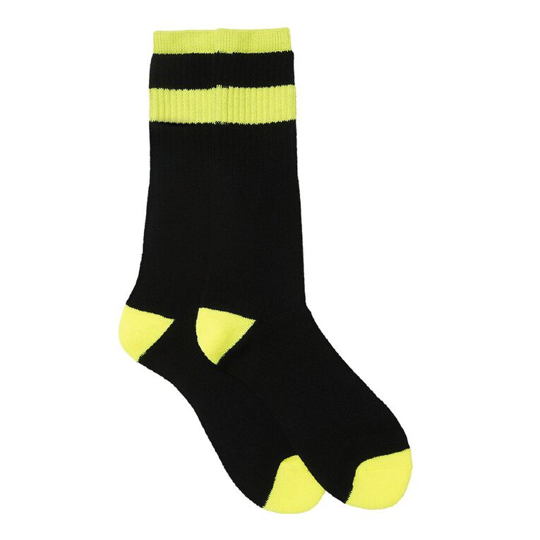 Rivet Men's Fluoro Work Socks 2 Pack, Yellow, hi-res