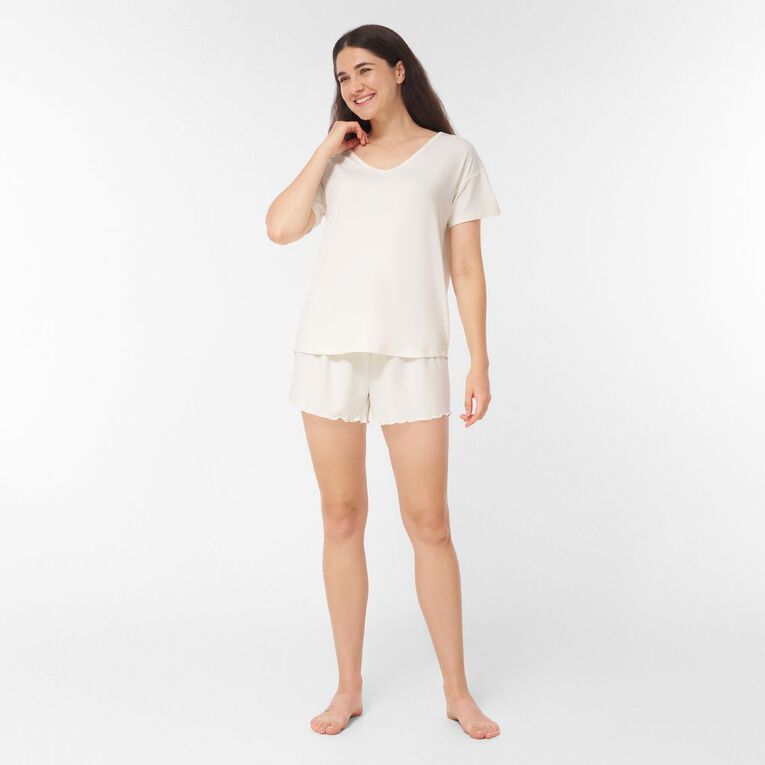 H&H Women's Comfy Pyjama T-Shirt, Cream, hi-res