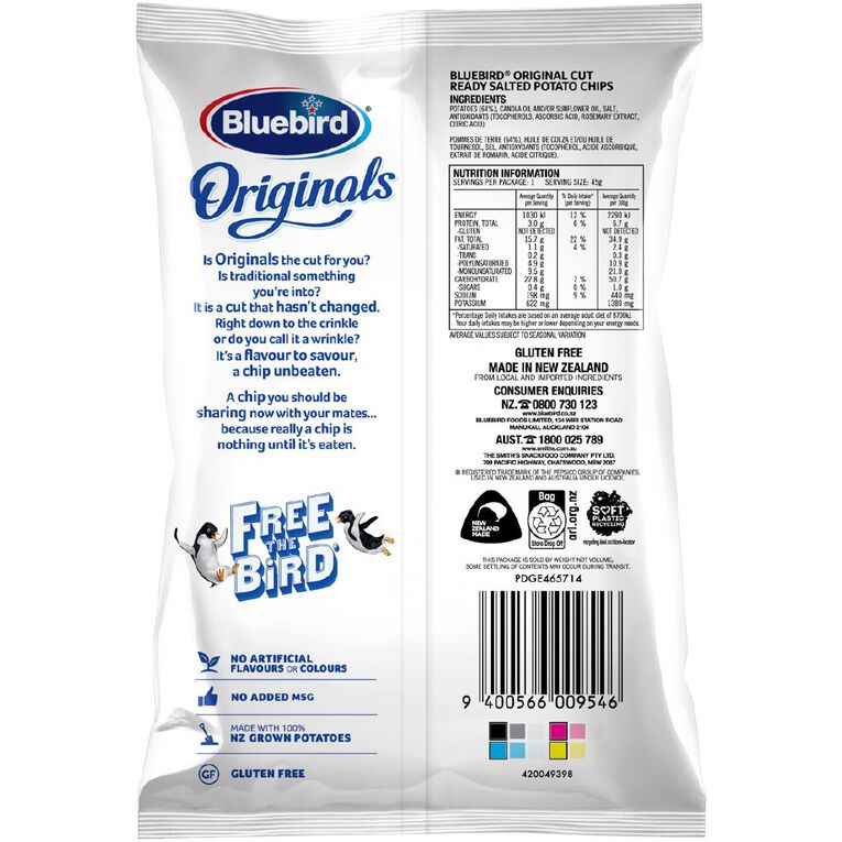 Bluebird Originals Ready Salted 45g, , hi-res