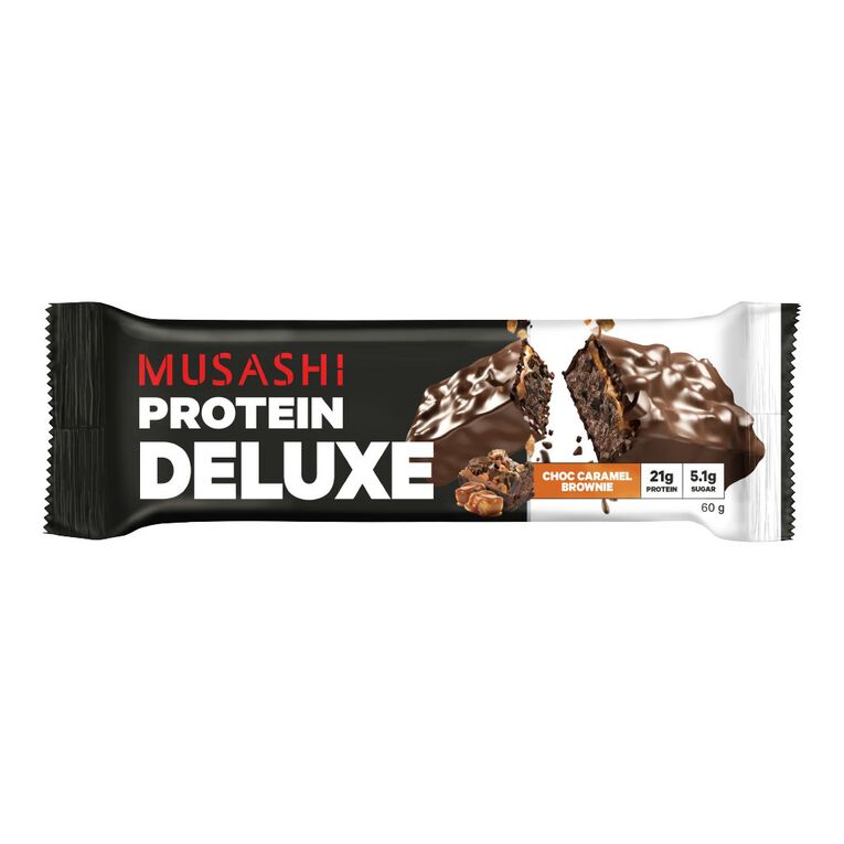 Musashi Deluxe Protein Choc Caramel Brownie 60g, , hi-res