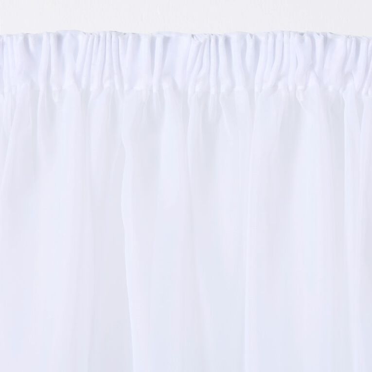 Living & Co Venus Sheer Voile White 90-180cm Wide/240cm Drop, White, hi-res