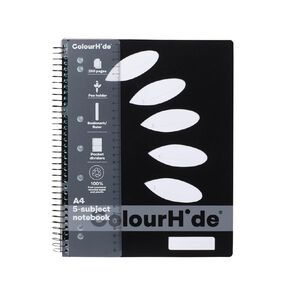ColourHide 5 Subject Book A4 250 Pages