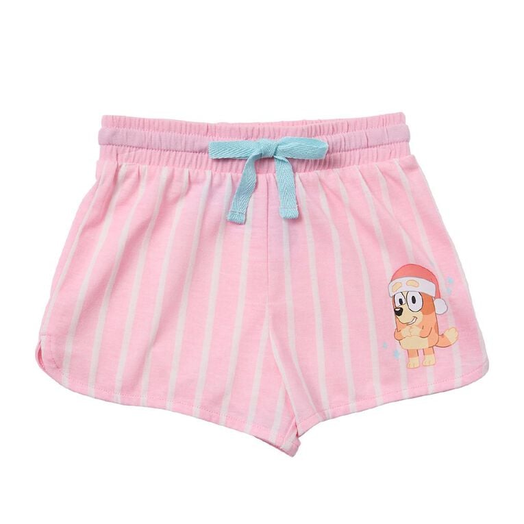 Bluey Girls' Christmas Tee and Short Pyjama Set, Pink Light, hi-res