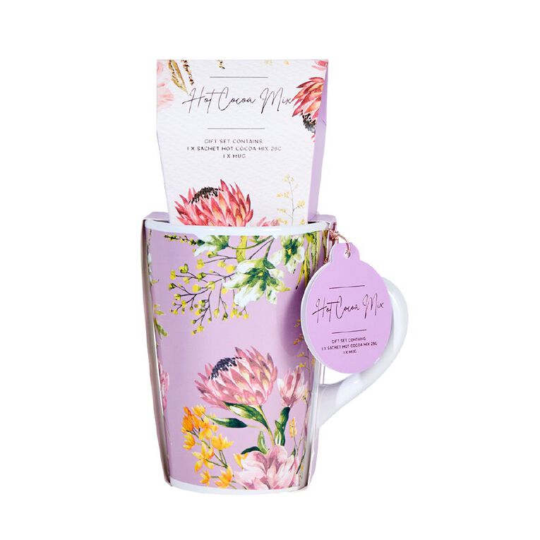 Hot Chocolate Mug and Cocoa Mix Lilac 28g Set, , hi-res