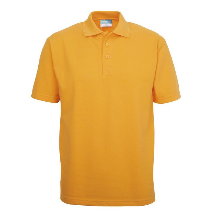 Schooltex Adults' Pique Polo, Gold, hi-res