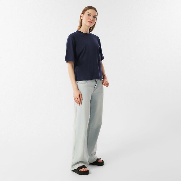 H&H Women's Short Sleeve Smart Tee, Navy, hi-res