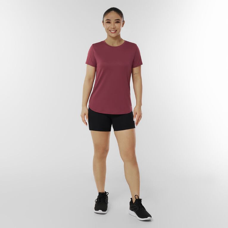 Active Intent Women's Cooldry Crew Neck Tee, Red Dark, hi-res