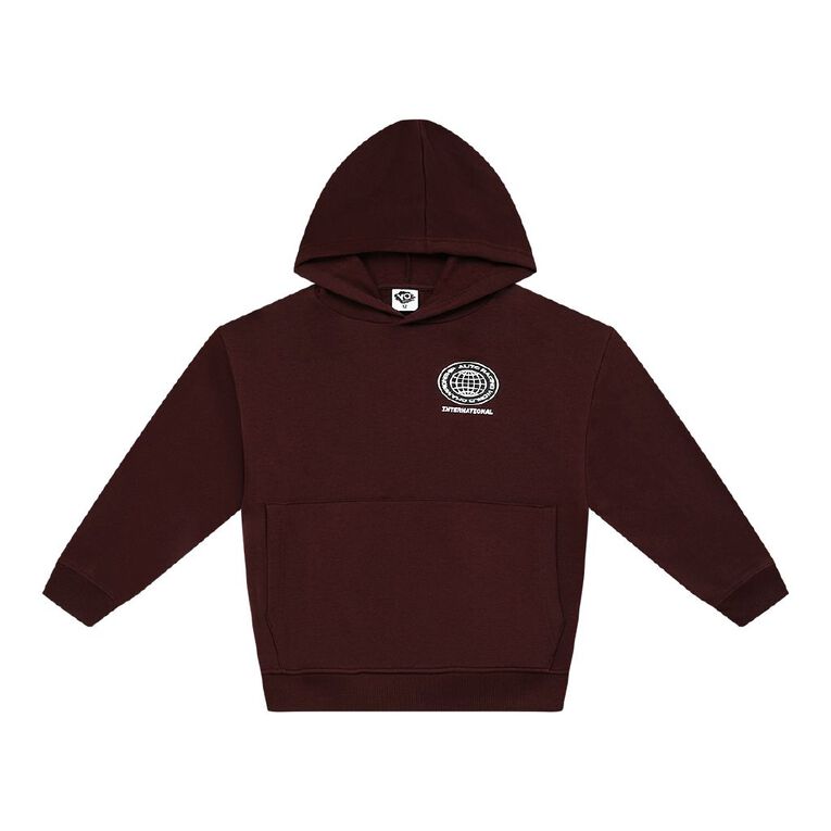 Young Original Print Pullover Pocket Hoodie, Red Mid, hi-res