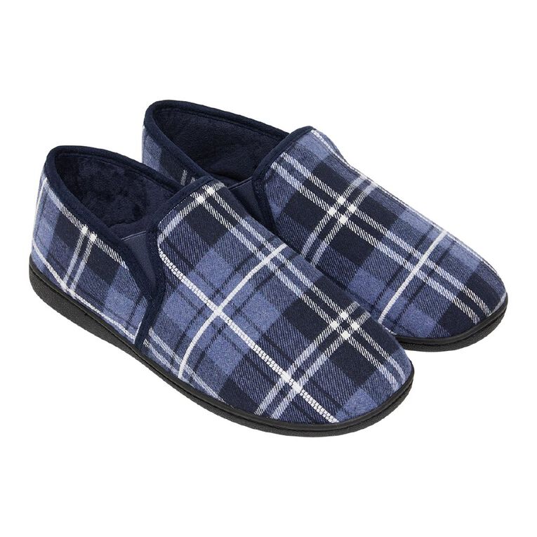 H&H Men's Charles Closed Back Slippers, Blue, hi-res