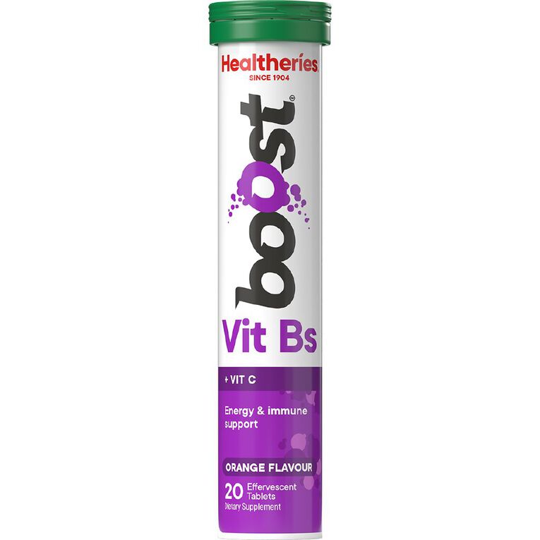 Healtheries Boost Effervescent Vit Bs Orange 20s, , hi-res