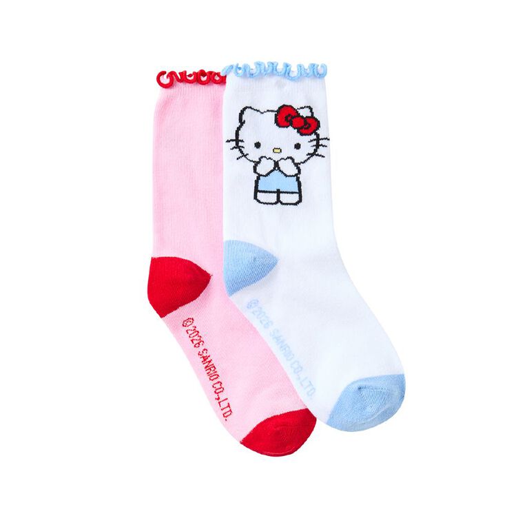 Hello Kitty Girls' Frill Socks 2 Pack, White, hi-res