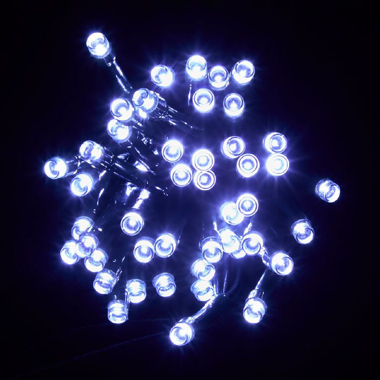 Wonderland Battery String Lights Dark Wire 50 LED White, , hi-res