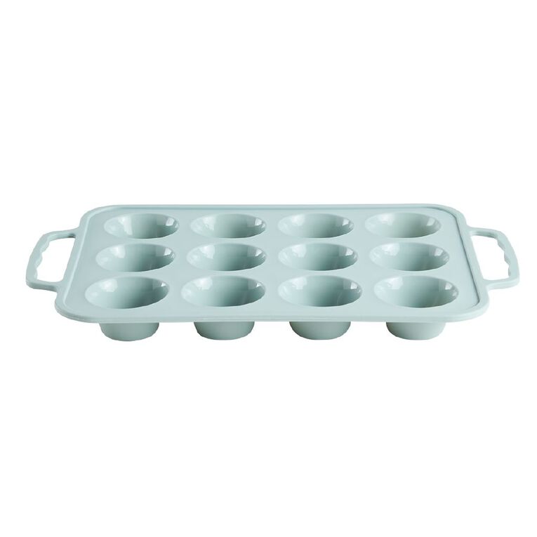 Living & Co Silicone 12 Cupcake Pan Sage, , hi-res
