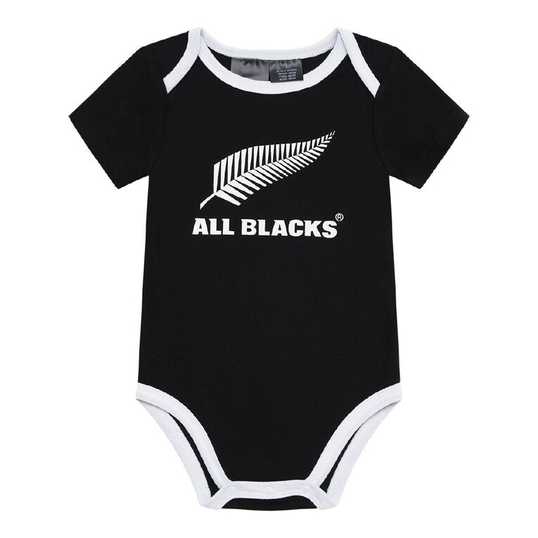 All Blacks Babies' Short Sleeve Printed Bodysuit 3 Pack, Black, hi-res