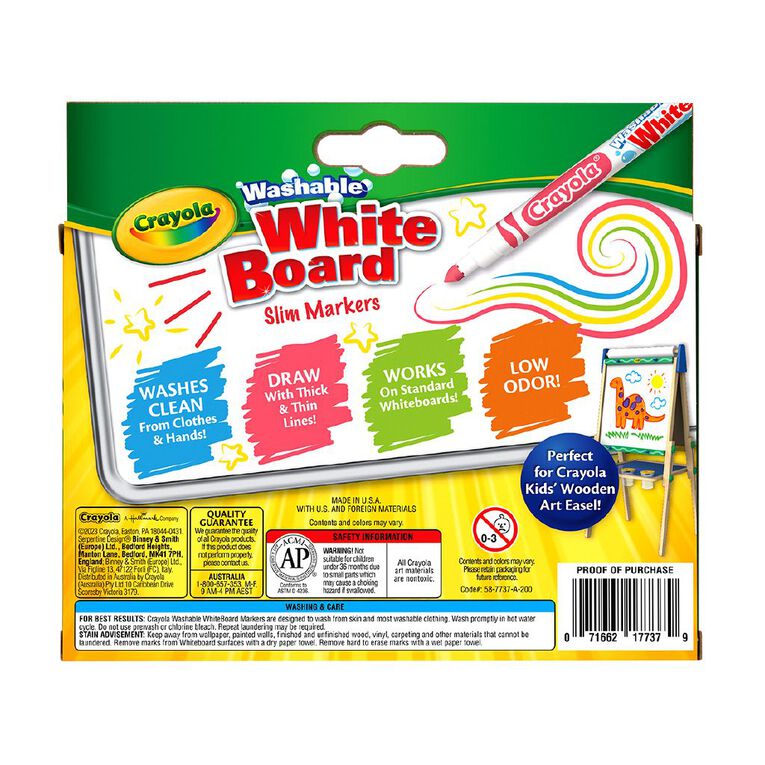 Crayola Whiteboard Washable Slim Markers, , hi-res