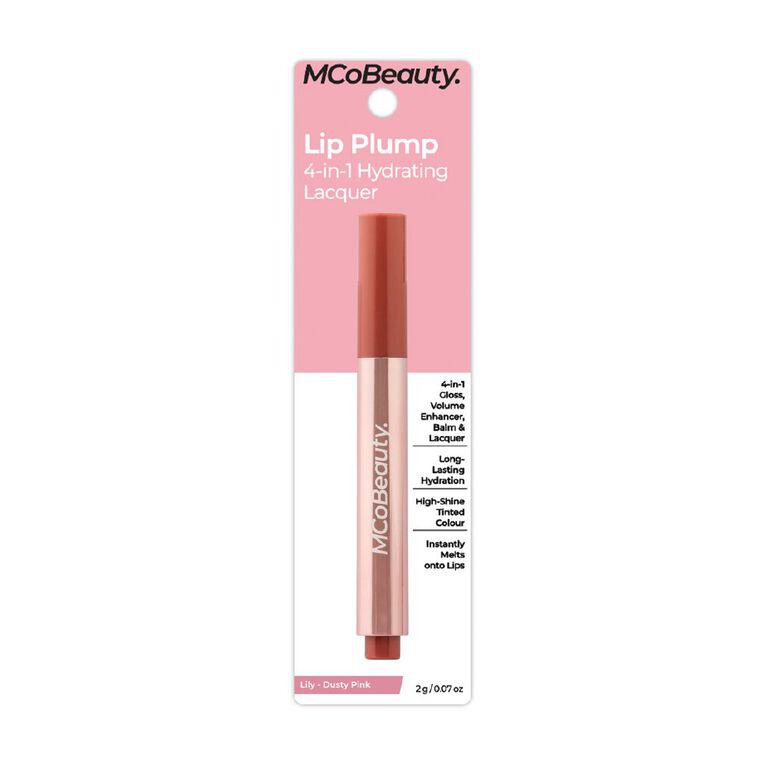 MCoBeauty Lip Plump 4-In-1 Hydrating Lacquer Lily Dusty Pink, , hi-res