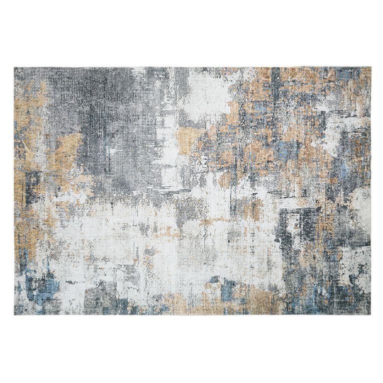 Living & Co Rug Poly Print Grey Light 160cm x 230cm, , hi-res