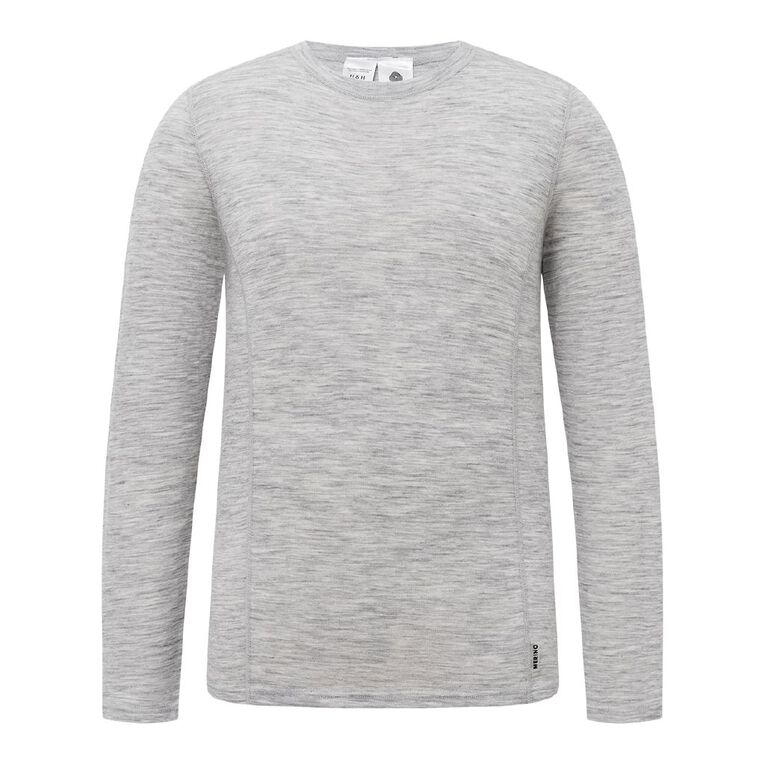 H&H Men's Merino Thermal Long Sleeve Top, Grey Marle, hi-res