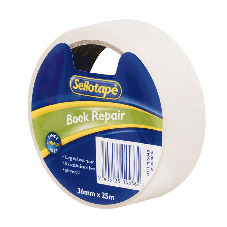 Sellotape Book Repair Tape 36mm x 25m Clear, , hi-res