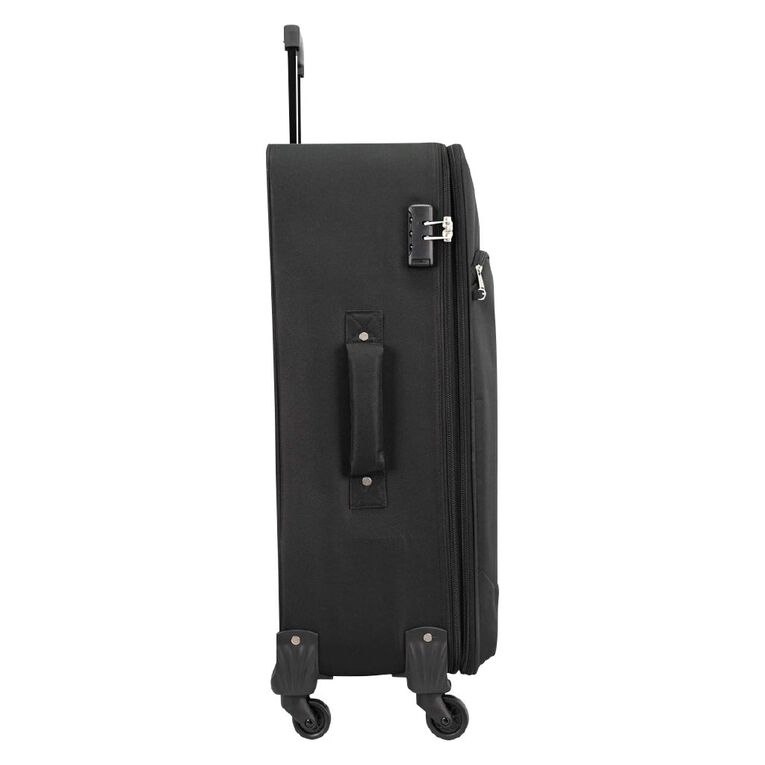 Wander 76cm Soft Checked Suitcase 4 Wheel Black, , hi-res