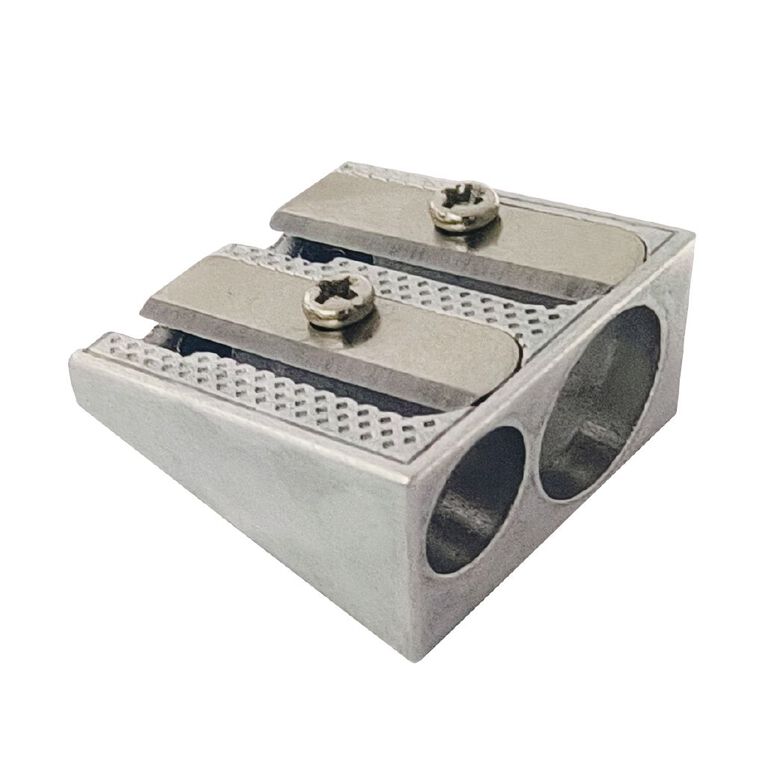 WS Pencil Sharpener 2 Hole Metal Black, , hi-res