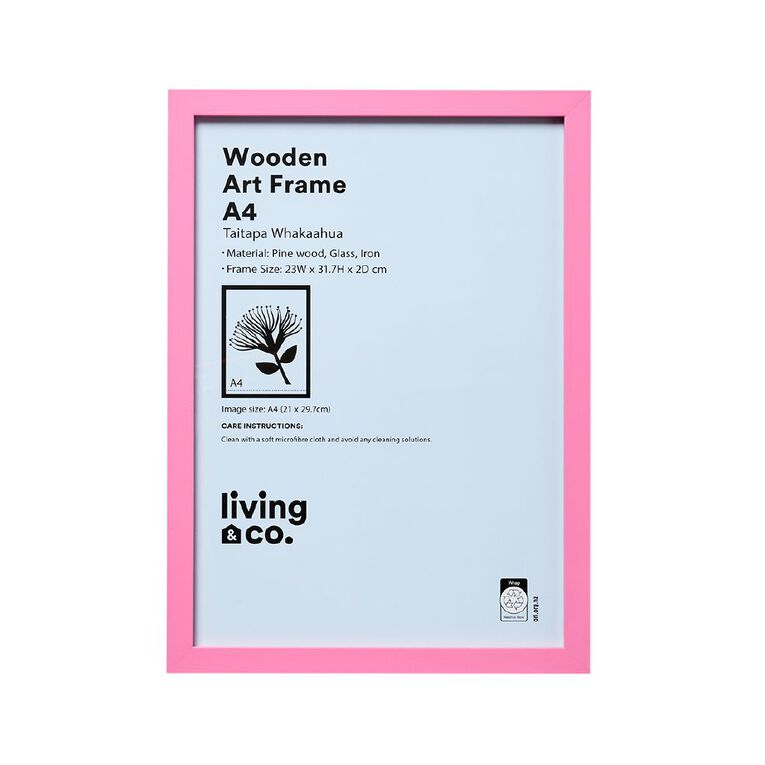 Living & Co Wooden Art Frame Pink Light, , hi-res