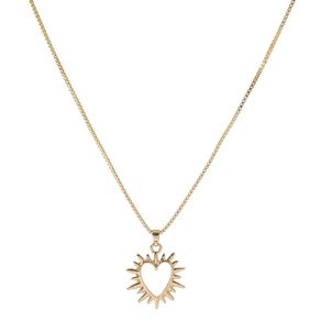 Gold Plated Heart Sunray Necklace