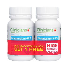clinicians magnesium 625 bogo 90 capsules 2 pack 180 capsule