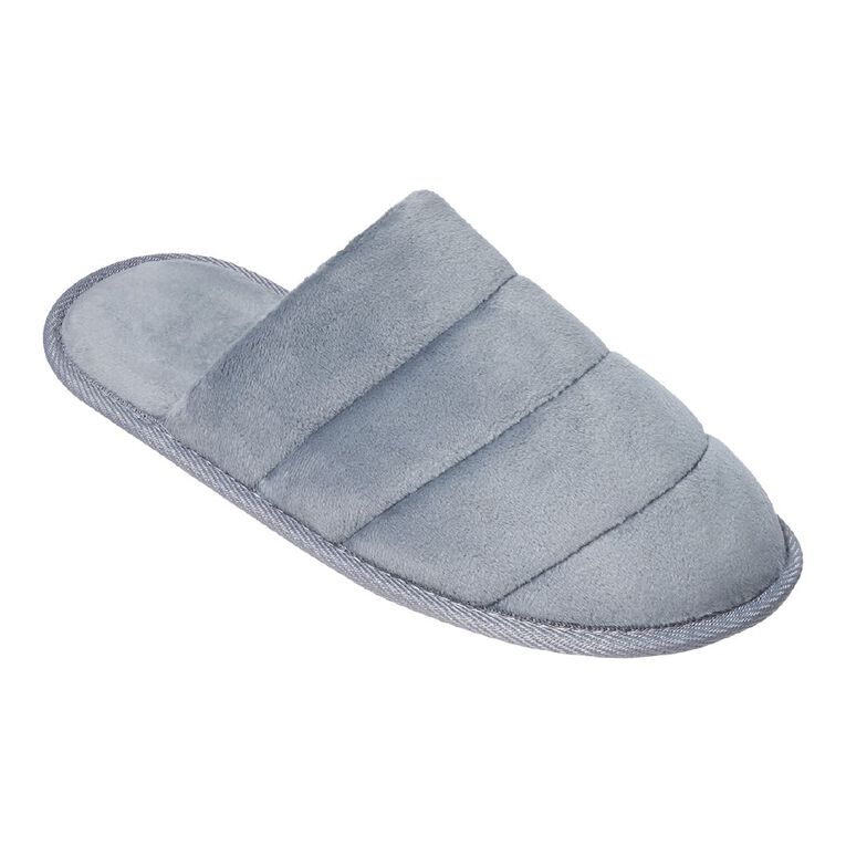 H&H Women's Puff Scuff Slippers, Grey, hi-res