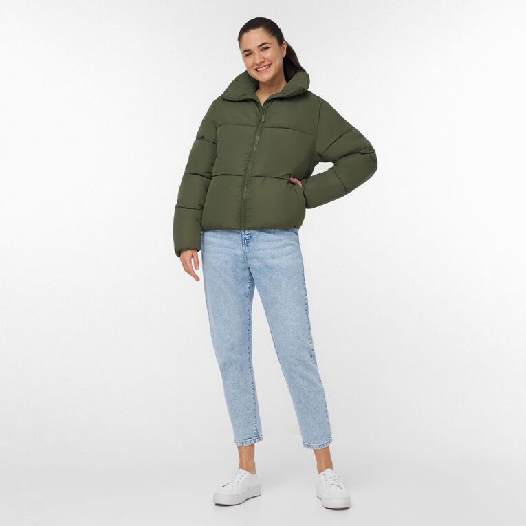 H&H Women's Puffer Jacket, Green Dark, hi-res