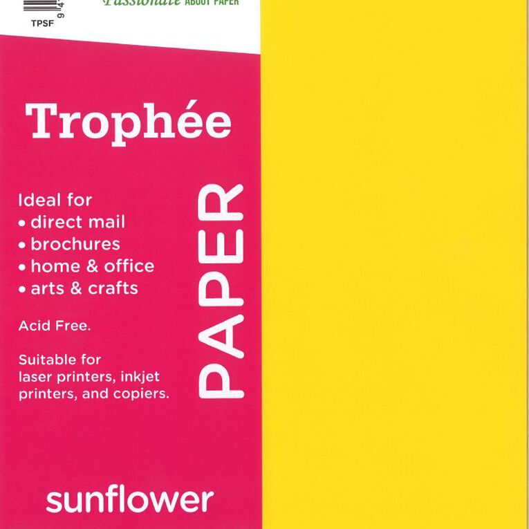 Trophee Paper 80gsm Sunflower A4 30 Pack, , hi-res