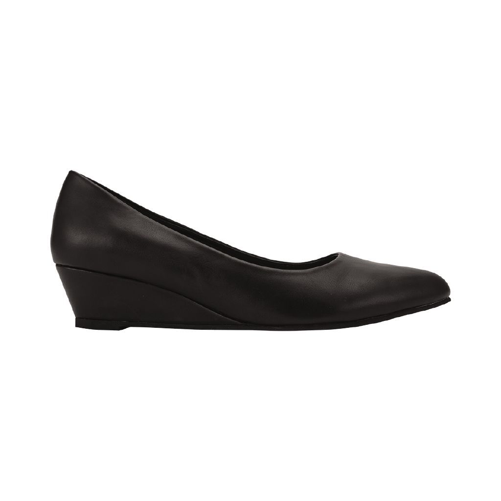 Black wedge dress shoes clearance