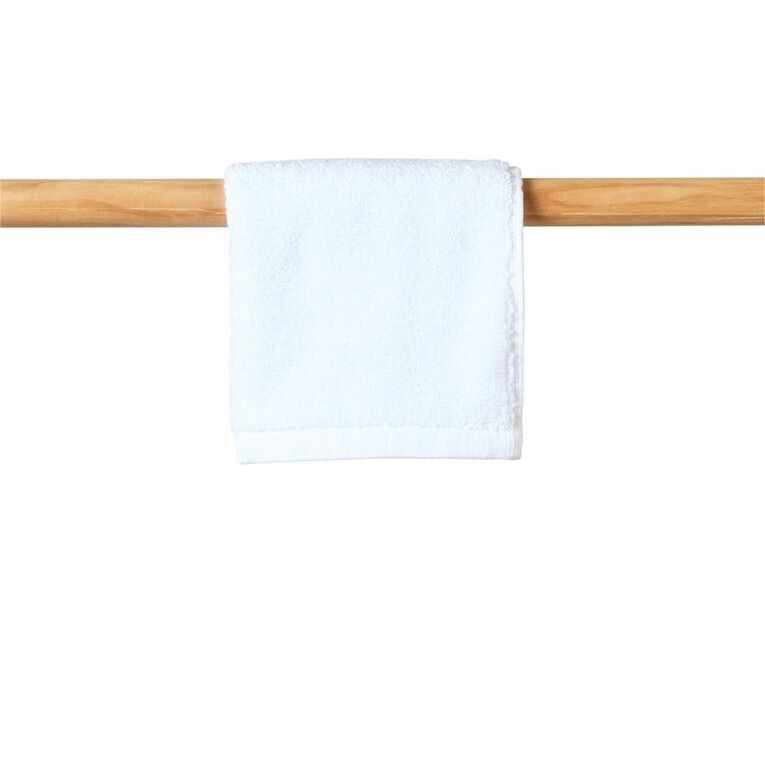Living & Co Plush Plain Face Towel White, , hi-res