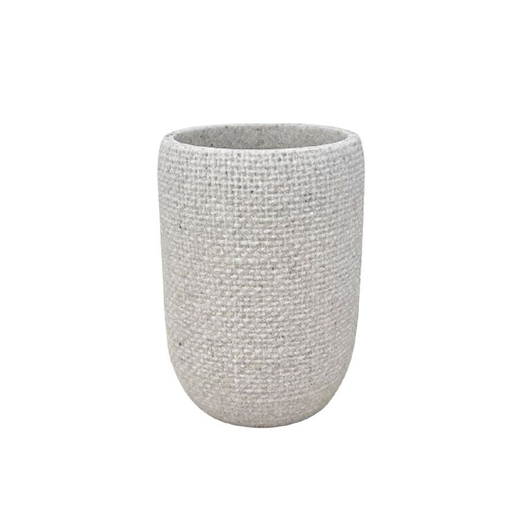 Living & Co Bathroom Tumbler Textured Beige, , hi-res