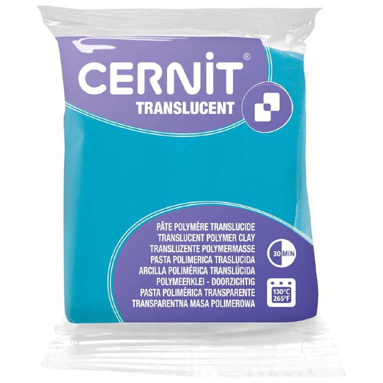 Cernit Polymer Clay Translucent 56g Turquoise Turquoise, , hi-res