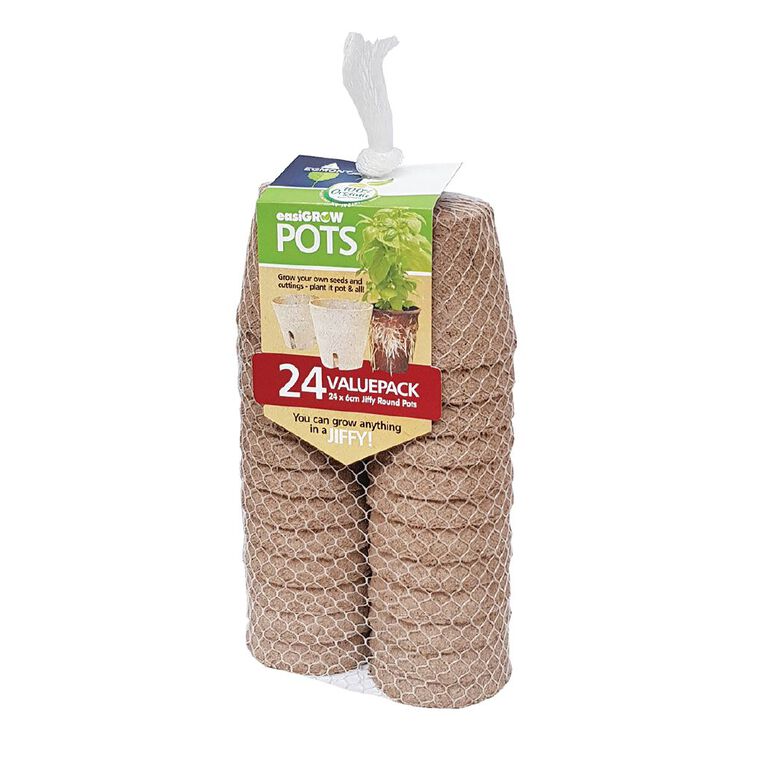 Jiffy Easi Grow Pots 6cm Round 24 Pack, , hi-res