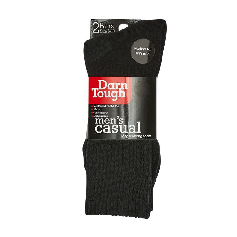 Darn Tough Men's Rib Crew Socks 2 Pack, Black, hi-res