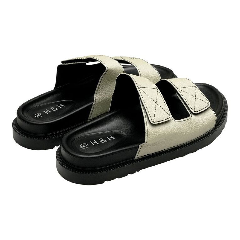 H&H Women's Alissa Double Strap Sandals, Cream, hi-res