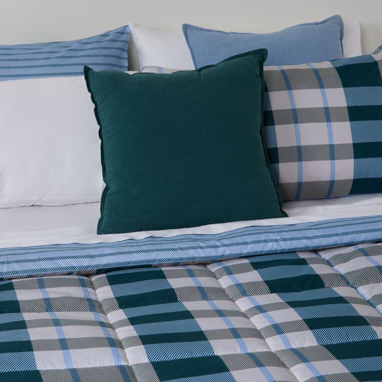 Living & Co 3 Piece Comforter Set Reversible Sawyer Multi-Coloured Queen, , hi-res