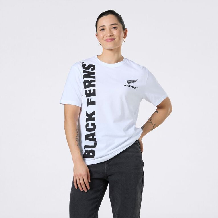 Black Ferns Adults' Short Sleeve Tee, White, hi-res