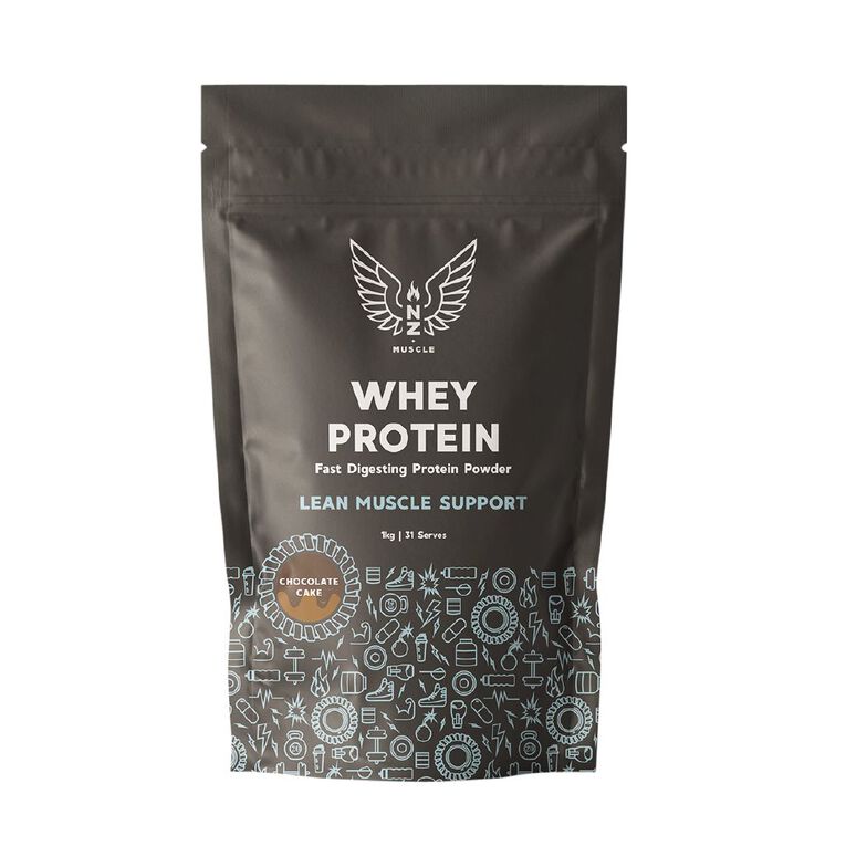 NZ Muscle Whey Protein Chocolate Cake 1kg, , hi-res