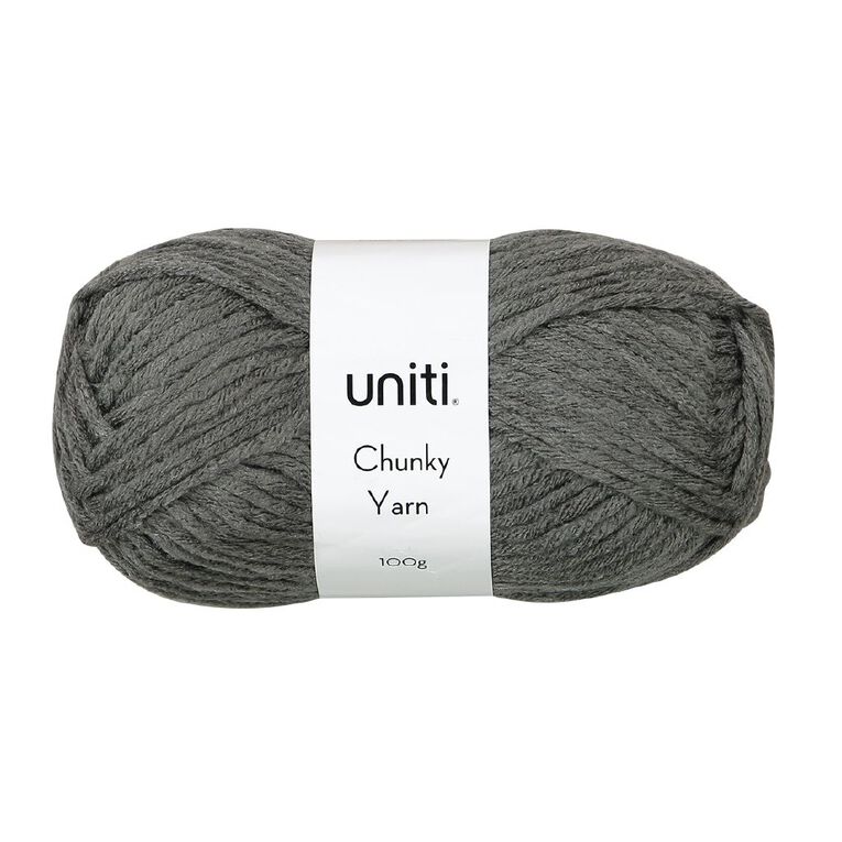 Uniti Chunky Yarn Charcoal 100g, , hi-res
