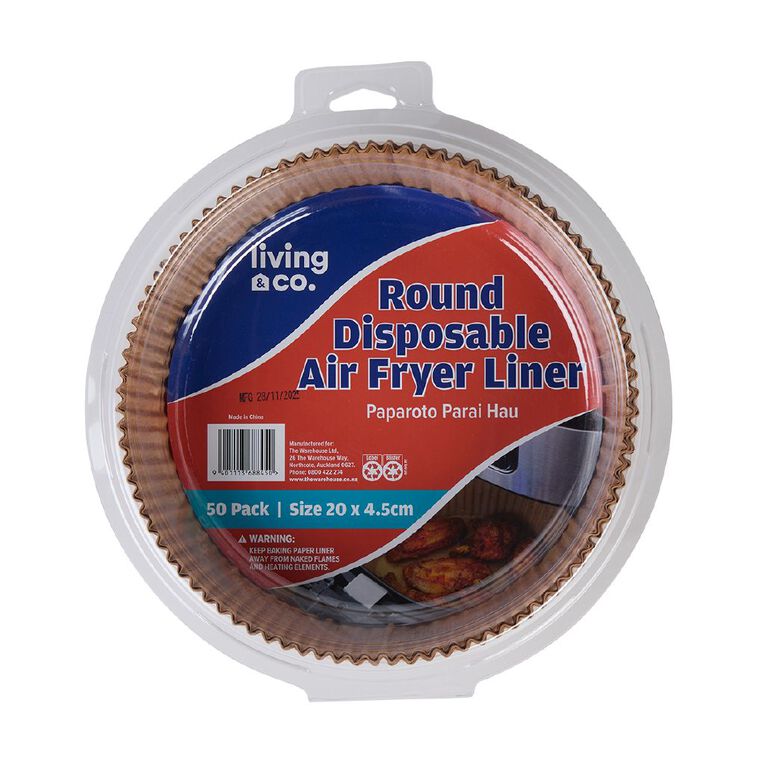 Living & Co Air Fryer Paper Liners Round 50 Pack