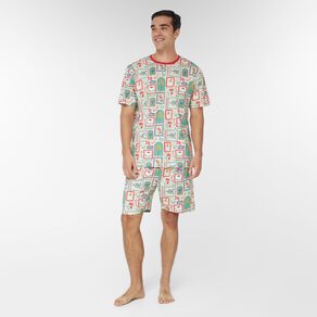 H&H Men's Family Christmas Tee and Shorts Pyjama Set