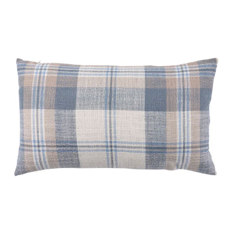 Living & Co Cushion Check Multi-Coloured 30cm x 50cm, , hi-res