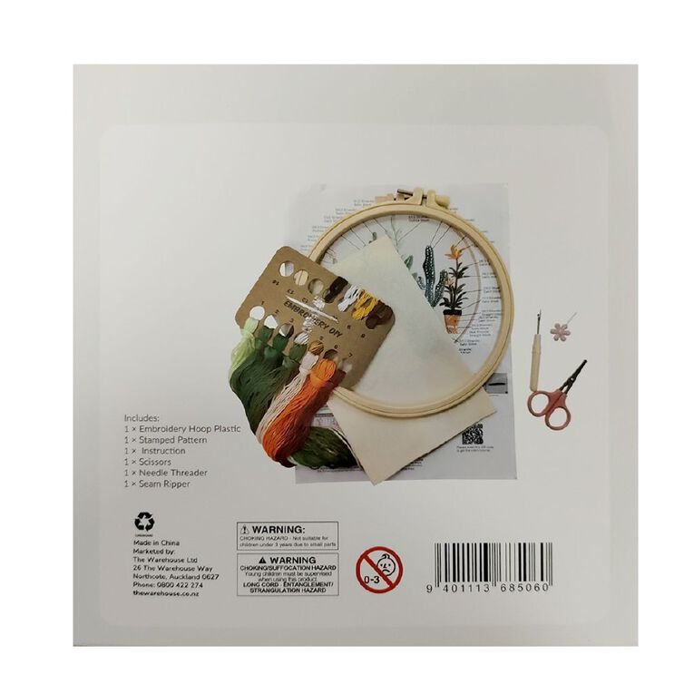 Uniti Craft Adults Embroidery Kit Cactus, , hi-res