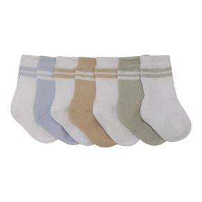 H&H Infants' Grib Rib Crew Socks 7 Pack