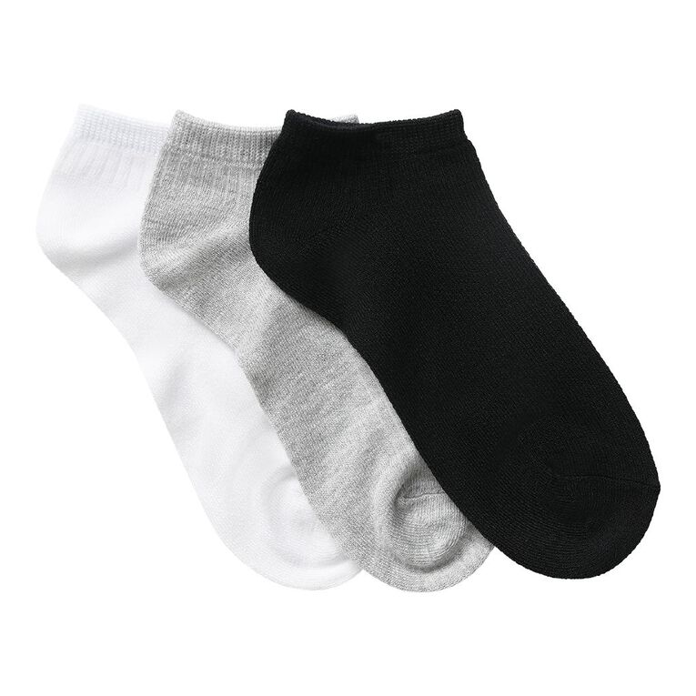 H&H Women's Bamboo Ankle Sock 3 Pack, Black GRY MIX, hi-res