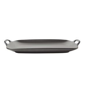Living & Co Ceramic Platter with Handles Black
