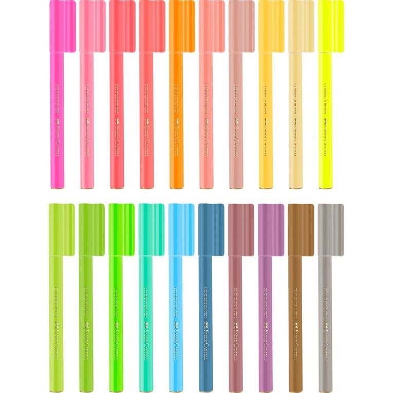 Faber-Castell Connector Felt Pens Pastel & Neon 20 Pack Multi-Coloured, , hi-res